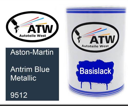 Aston-Martin, Antrim Blue Metallic, 9512: 500ml Lackdose, von ATW Autoteile West.